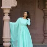 Mor Pankhi Anarkali Suit Set with Dupatta – Mint Green - Mint Green