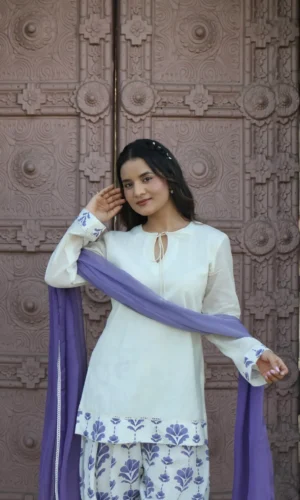 NEELAK – Blue & White Ethnic Co-Ord Set