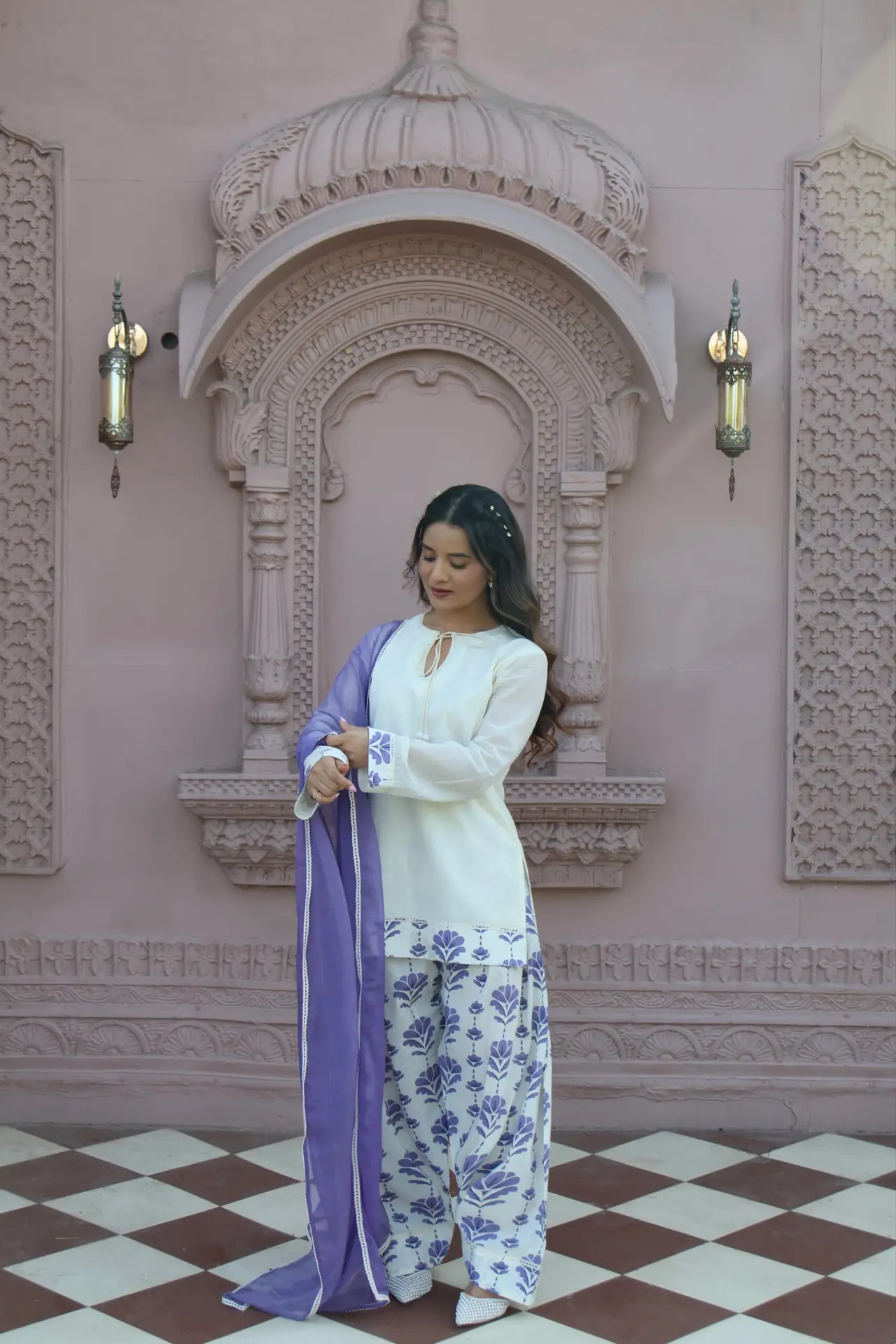 NEELAK – Blue & White Ethnic Co-Ord Set - Image 2